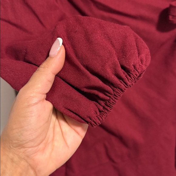 Princess Polly | The Villa Burgundy Square neck wrap dress - long sleeve - US 6 - Picture 5 of 7